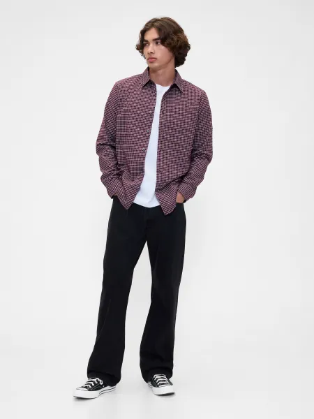 GAP V-LS STANDARD OXFORD Pánska košeľa, červená, veľkosť