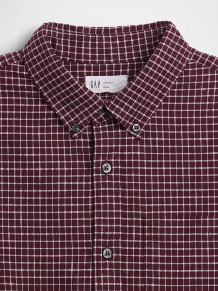 GAP V-LS STANDARD OXFORD Pánska košeľa, červená, veľkosť