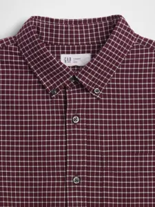 GAP V-LS STANDARD OXFORD Pánska košeľa, červená, veľkosť