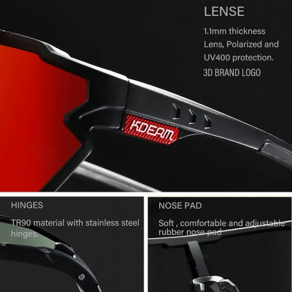 KDEAM Warren 06 cyklistické okuliare, Black / Silver