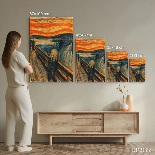 Drevený obraz - Výkrik, Munch
