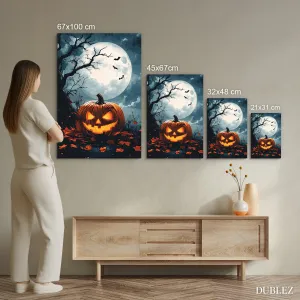 Drevený obraz - Halloweenská tekvica