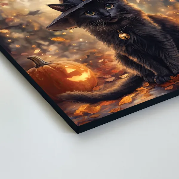 Obraz na Halloween - Čierna mačka