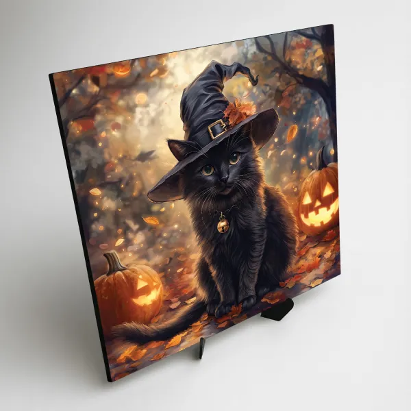 Obraz na Halloween - Čierna mačka