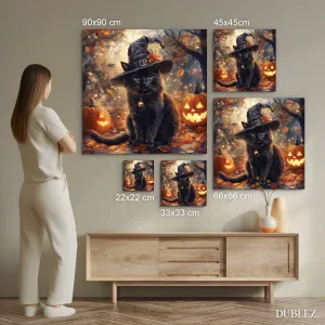 Obraz na Halloween - Čierna mačka