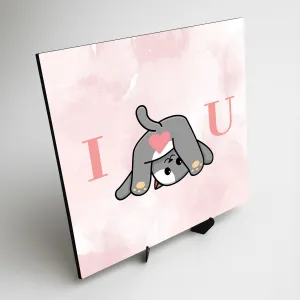 Drevený romantický obraz - I love you