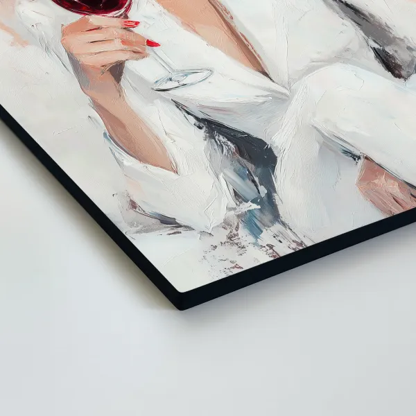 Fashion art obraz - Žena s vínom