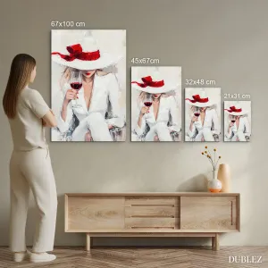 Fashion art obraz - Žena s vínom