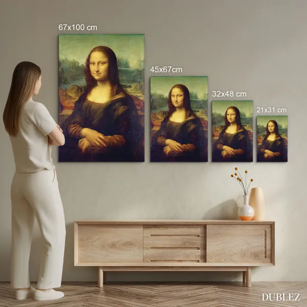 Drevená reprodukcia obrazu - Mona Lisa