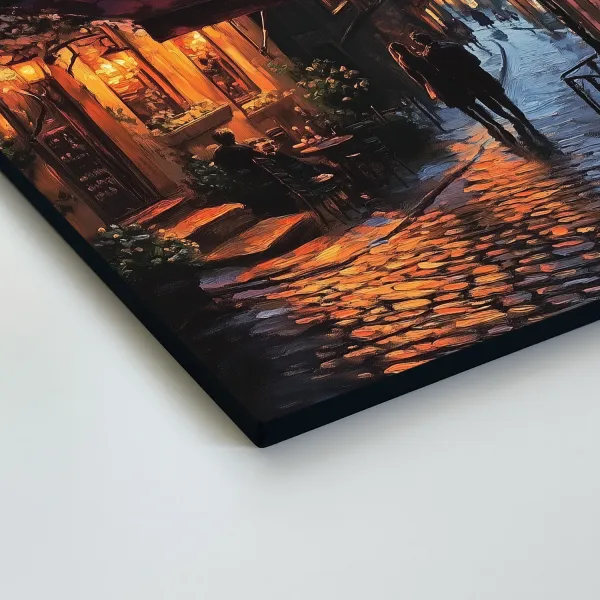 Romantický obraz na stenu - Nočná prechádzka mestom