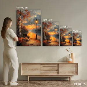 Obraz - Západ slnka pri jazere