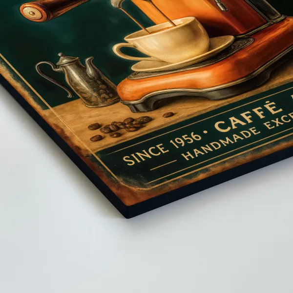 Vintage drevený obraz - Espresso