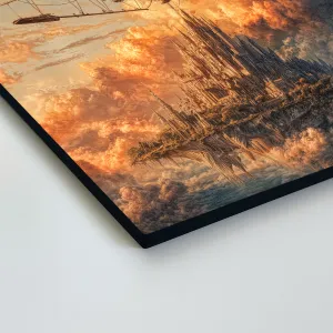 Futuristický obraz na dreve - Vzducholoď