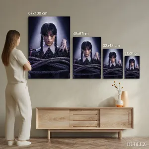 Drevený obraz - Wednesday Addams