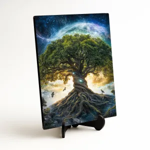 Drevený obraz stromu života - Yggdrasil