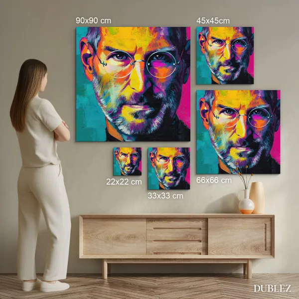 Farebný pop-art portrét na stenu - Steve Jobs