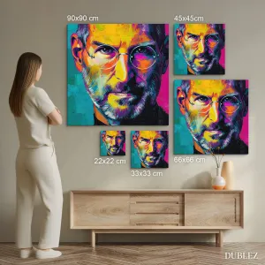 Farebný pop-art portrét na stenu - Steve Jobs