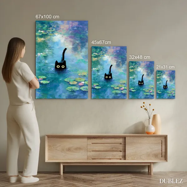 Moderný impresionistický obraz - Mačka
