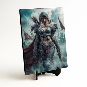 Drevený obraz z hry WoW - Bojovníčka Sylvanas