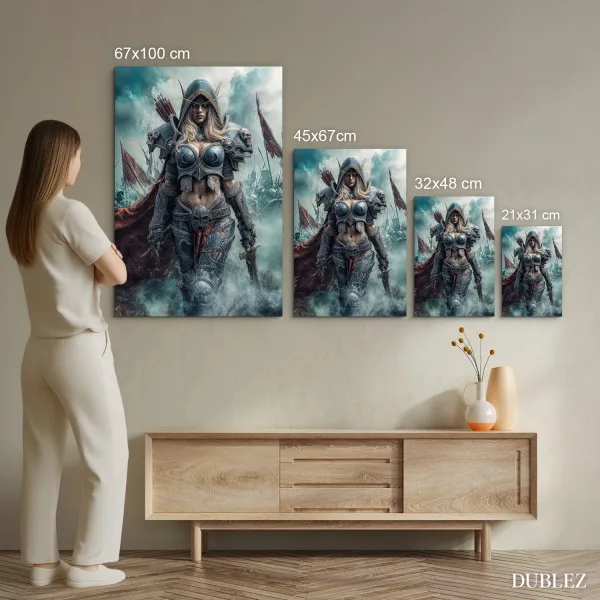 Drevený obraz z hry WoW - Bojovníčka Sylvanas