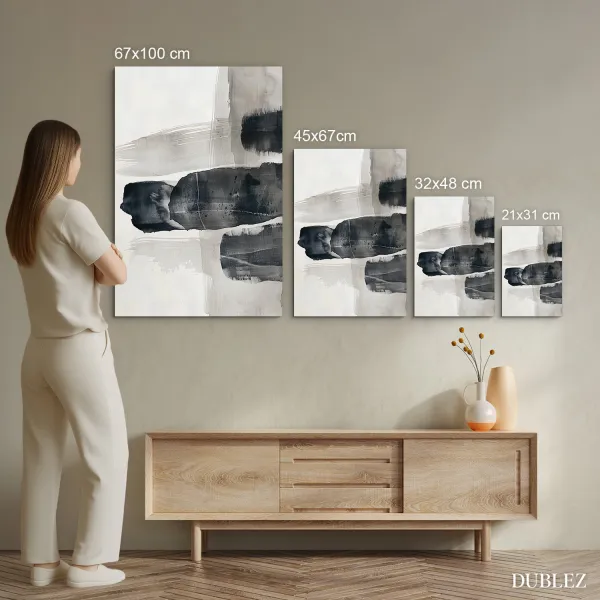 Abstraktný obraz na dreve - Ink balance