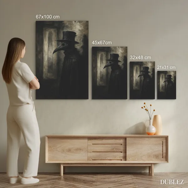 Drevený obraz - Morový lekár