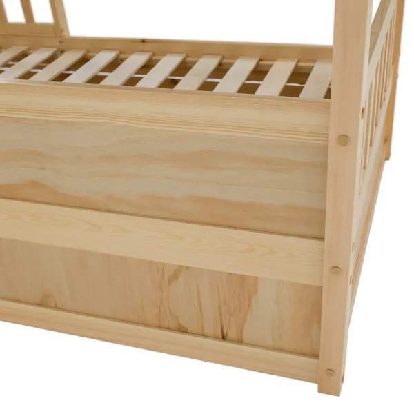 Montessori posteľ, 90x200, prírodná, masív, BIANKA