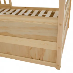 Montessori posteľ, 90x200, prírodná, masív, BIANKA
