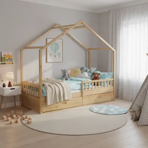 Montessori posteľ, 90x200, prírodná, masív, BIANKA