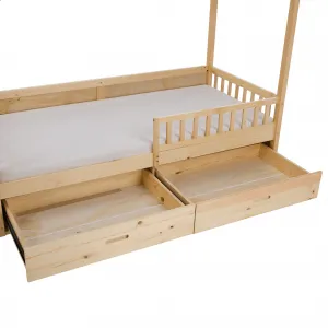 Montessori posteľ, 90x200, prírodná, masív, BIANKA