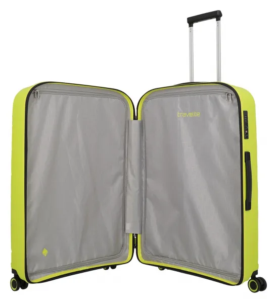 Veľký škrupinový kufor na kolieskach Travelite Burano L Apple green