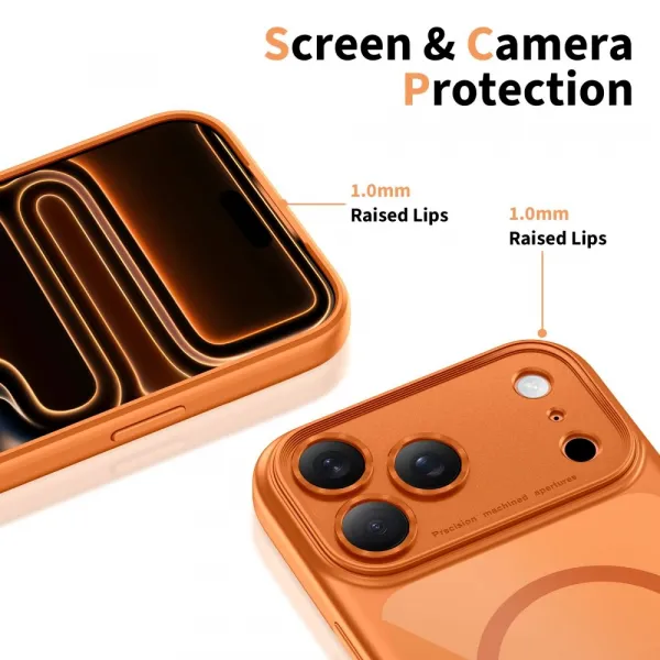 Tech-Protect MagPeak MagSafe CC kryt na iPhone 17 Pro Max, oranžový