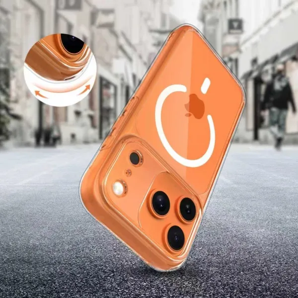 Tech-Protect MagPeak MagSafe CC kryt na iPhone 17 Pro Max, priesvitný