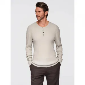 Pánsky sveter OMBRE Sweater OM-SWSW-0183 V-3ight grey
