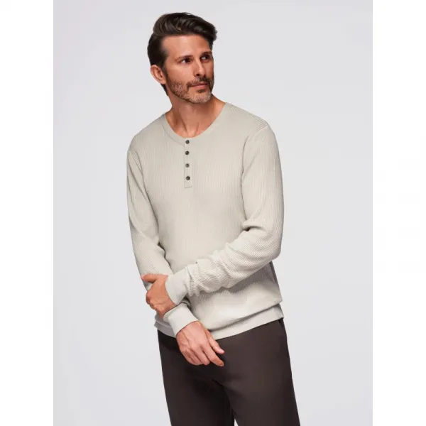 Pánsky sveter OMBRE Sweater OM-SWSW-0183 V-3ight grey
