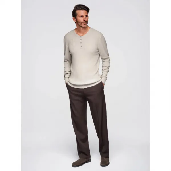 Pánsky sveter OMBRE Sweater OM-SWSW-0183 V-3ight grey
