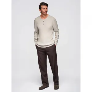 Pánsky sveter OMBRE Sweater OM-SWSW-0183 V-3ight grey