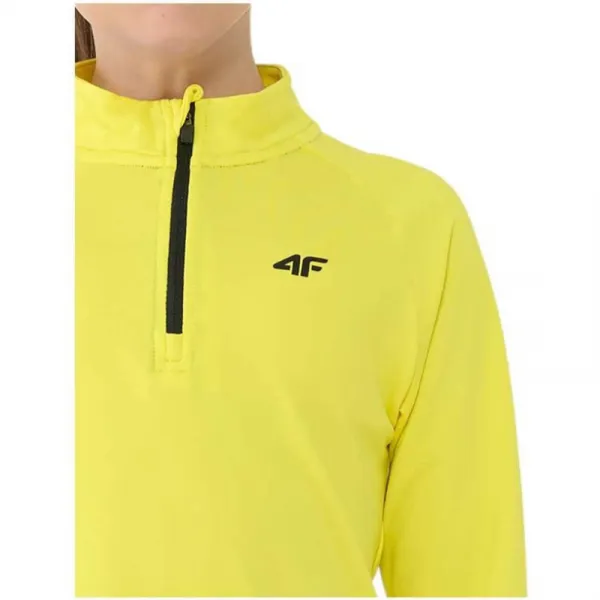 Chlapčenská zateplená lyžiarska mikina s 1 2 zipsom 4F JUNIOR BRUSHED UNDERWEAR U106-4FJWAW25UBRUU106-71S-YELLOW