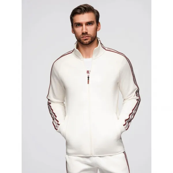 Pánsky sveter OMBRE Sweatshirt OM-SSZP-0224 V-2 white
