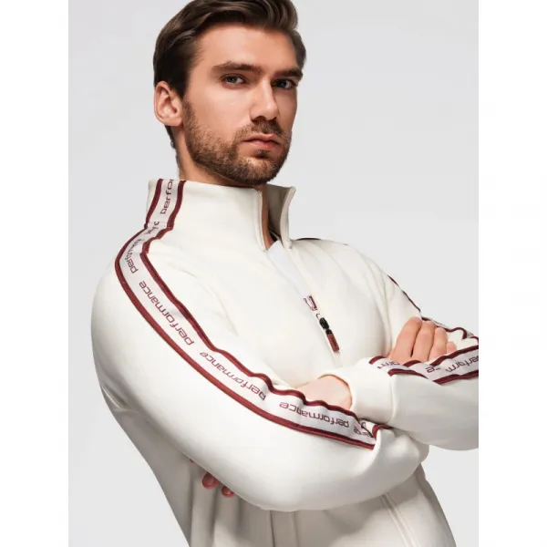 Pánsky sveter OMBRE Sweatshirt OM-SSZP-0224 V-2 white