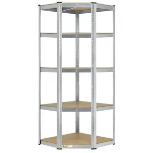 Kovový rohový regál 180x70x40-70 cm, 5 políc, nosnosť 875 kg