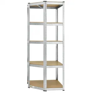 Kovový rohový regál 180x70x40-70 cm, 5 políc, nosnosť 875 kg