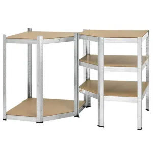 Kovový rohový regál 180x70x40-70 cm, 5 políc, nosnosť 875 kg