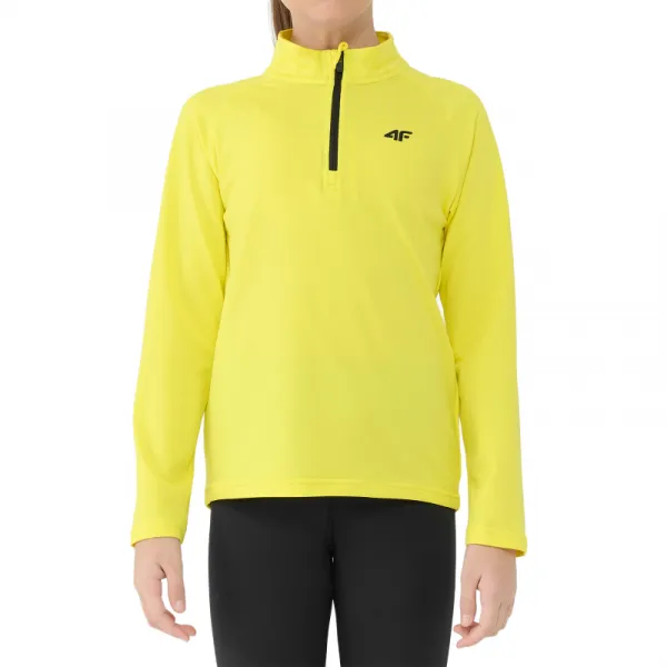 Chlapčenská zateplená lyžiarska mikina s 1 2 zipsom 4F JUNIOR BRUSHED UNDERWEAR U106-4FJWAW25UBRUU106-71S-YELLOW