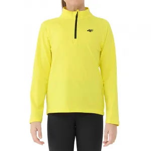 Chlapčenská zateplená lyžiarska mikina s 1 2 zipsom 4F JUNIOR BRUSHED UNDERWEAR U106-4FJWAW25UBRUU106-71S-YELLOW