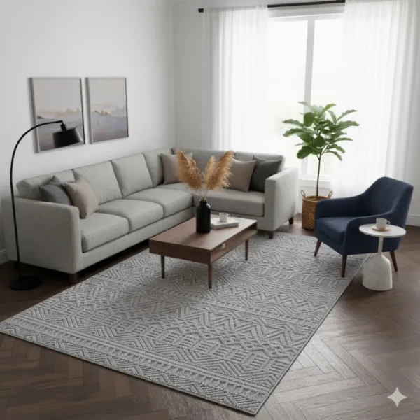 Koberec HELIX 3D Boho sivý