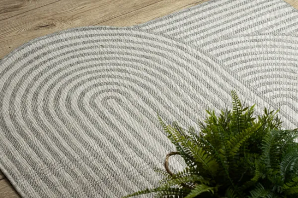 Koberec ORGANIC 2131 geometrický, krémový / sivý / naturálny