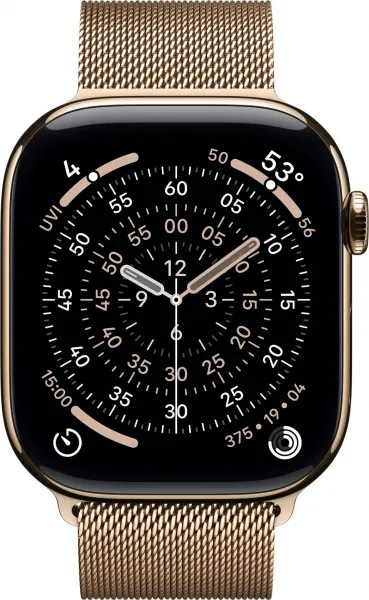 Apple Watch Series 11 GPS + Cellular 46mm Gold Titanium Case with Gold Milanese Loop - M/L MFD84WF/A