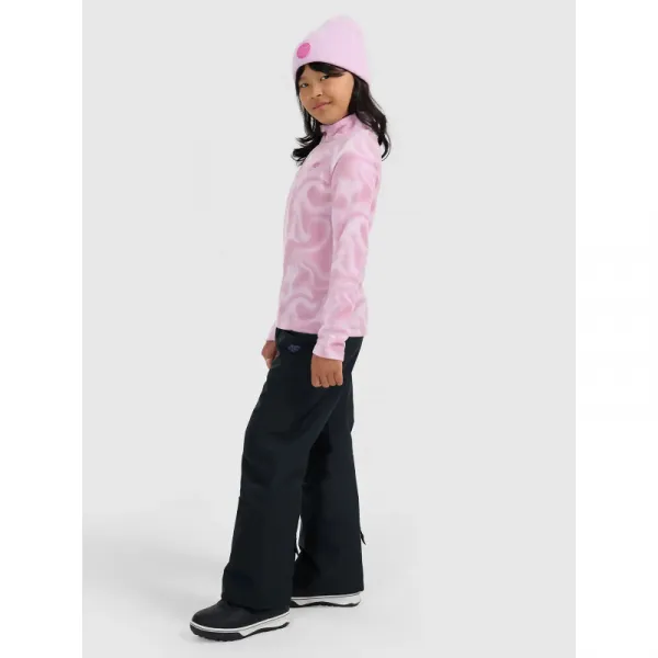 Dievčenská lyžiarska flisová mikina 4F JUNIOR FLEECE UNDERWEAR F061-4FJWAW25UFLEF061-94A-MULTICOLOUR 4 ALLOVER