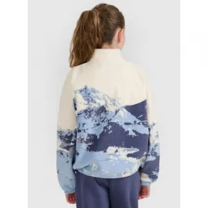 Dievčenská lyžiarska flisová mikina 4F JUNIOR FLEECE F343-4FJWAW25TFLEF343-90A-MULTICOLOUR ALLOVER